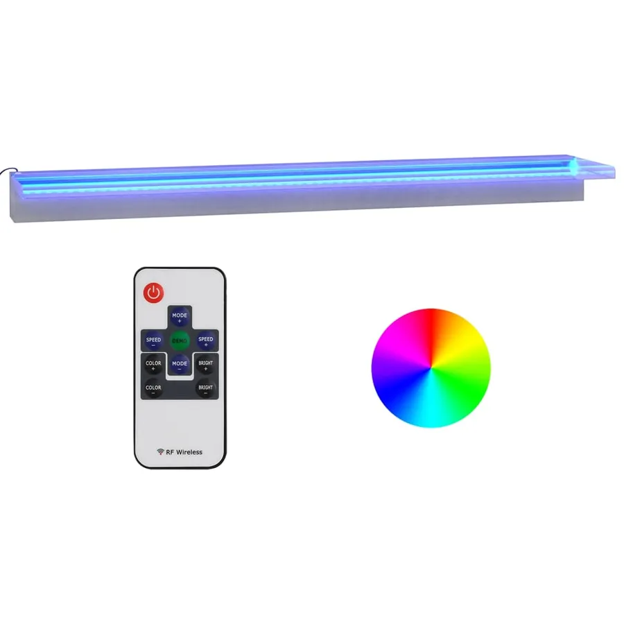 Déversoir pour cascade avec LED RVB Inox 108 cm - 2