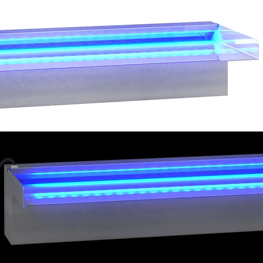 Déversoir pour cascade avec LED RVB Inox 108 cm - 7