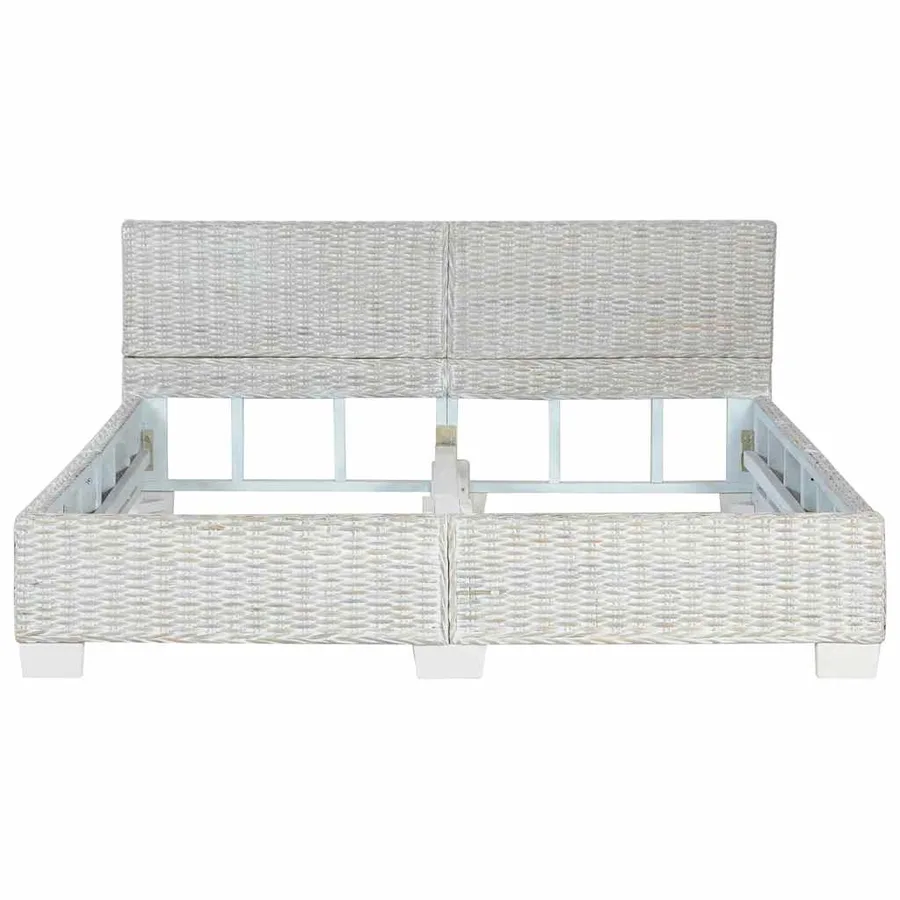 Cadre de lit Gris Rotin naturel 160 x 200 cm - 3