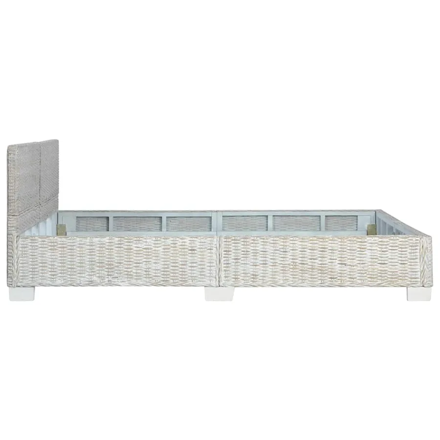 Cadre de lit Gris Rotin naturel 160 x 200 cm - 4