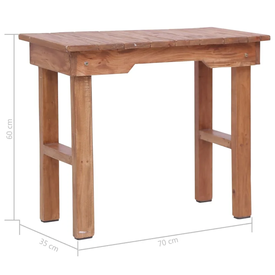 Table d'appoint 70x35x60 cm bois d'acajou massif - 5