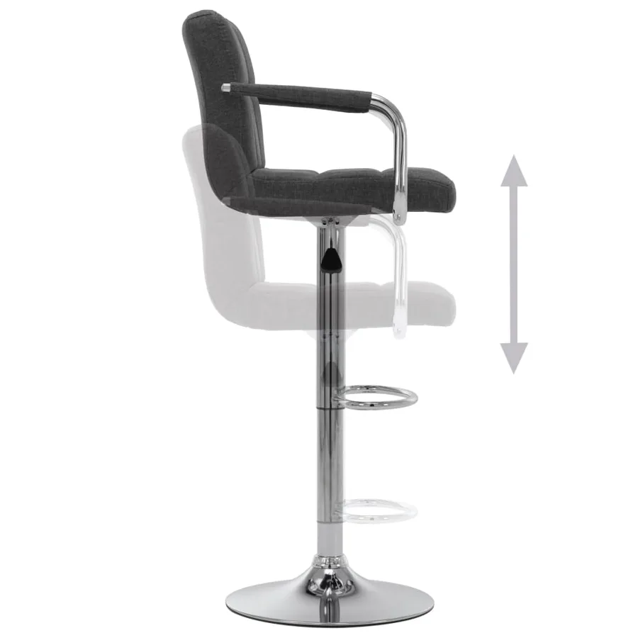 Chaise de bar Gris foncé Tissu - 5