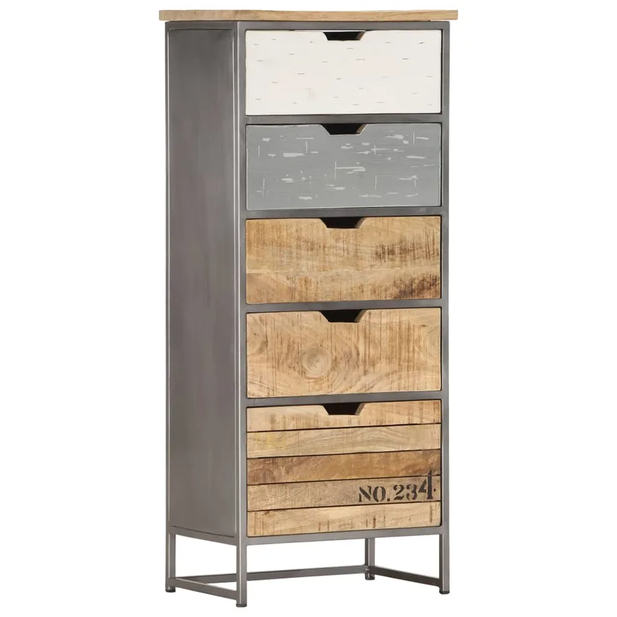 Armoire à tiroirs 45x30x105 cm Bois de manguier massif - 10