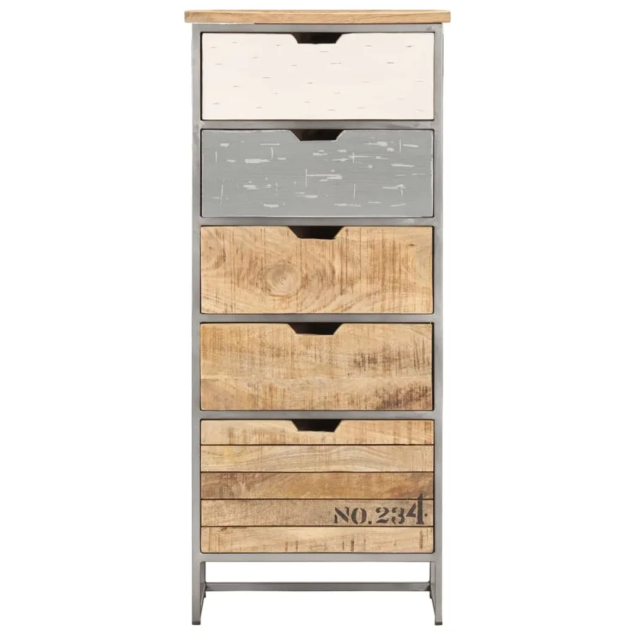 Armoire à tiroirs 45x30x105 cm Bois de manguier massif - 2