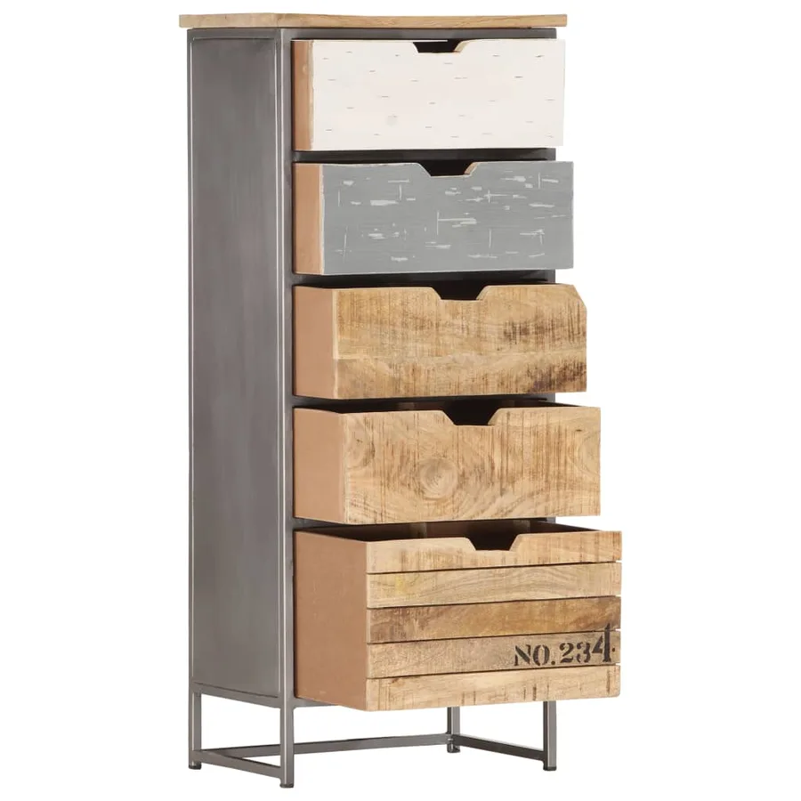 Armoire à tiroirs 45x30x105 cm Bois de manguier massif - 3