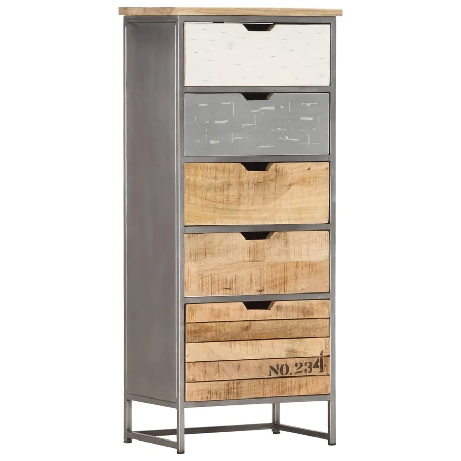 Armoire à tiroirs 45x30x105 cm Bois de manguier massif - 7