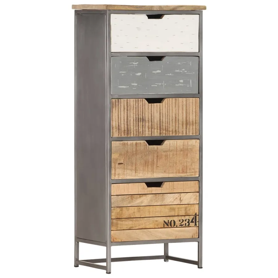 Armoire à tiroirs 45x30x105 cm Bois de manguier massif - 8