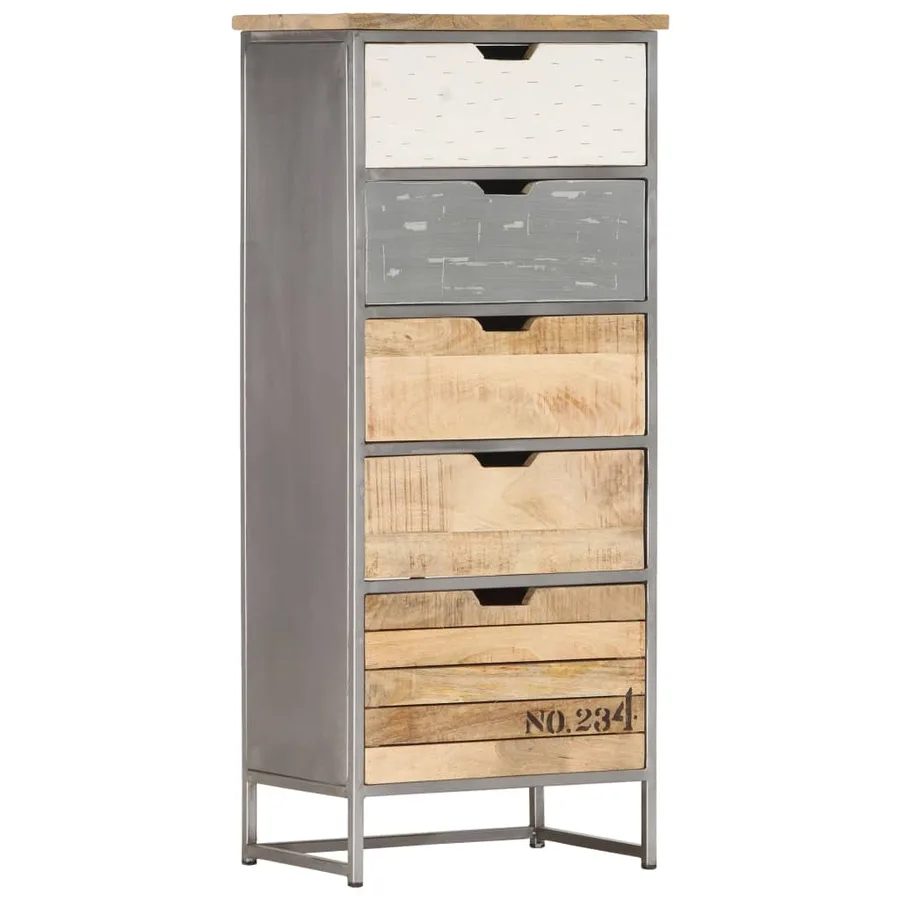Armoire à tiroirs 45x30x105 cm Bois de manguier massif - 9