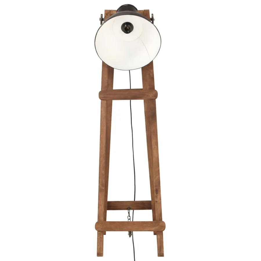 Lampadaire Noir E27 Bois de manguier massif - 3