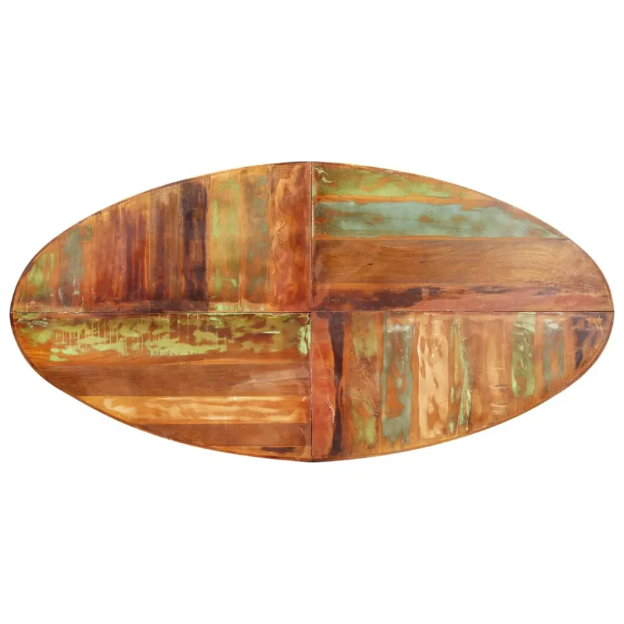 Table à dîner ovale 200x100x75 cm Bois de récupération solide - 4
