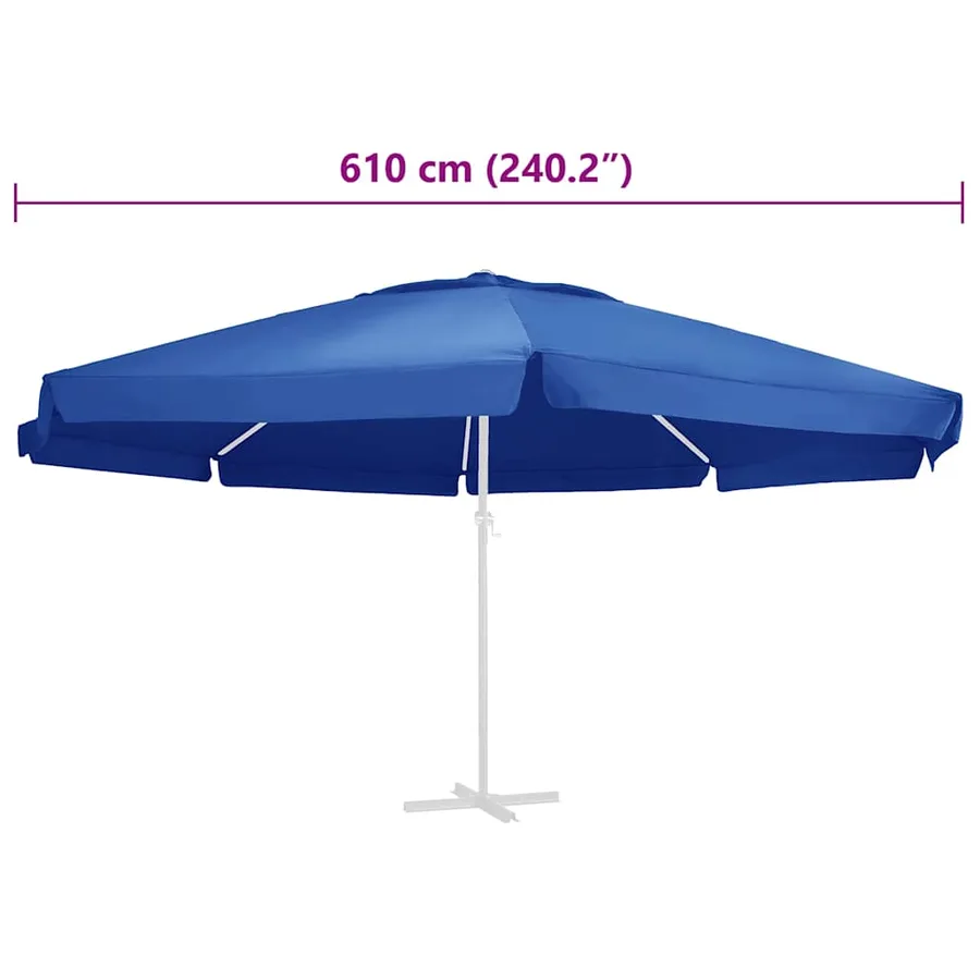 Tissu de remplacement pour parasol d'extérieur Bleu azuré 610cm - 5