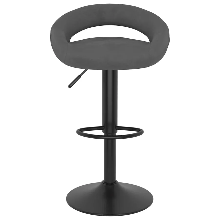 Tabourets de bar lot de 2 gris foncé velours - 4