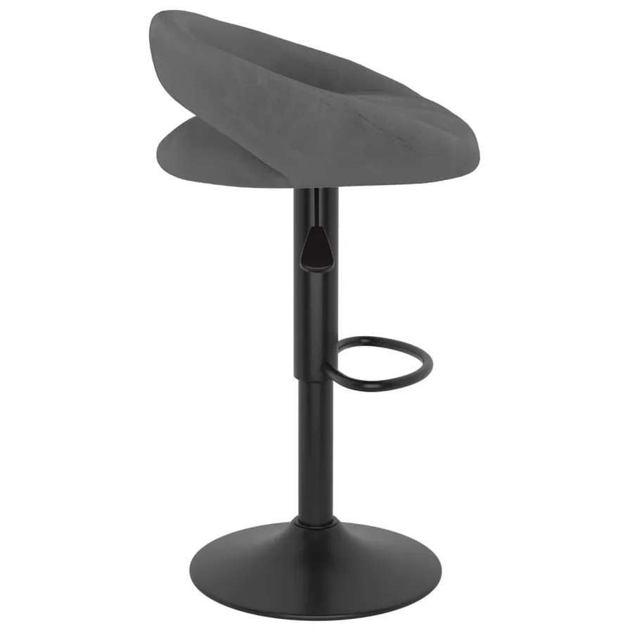 Tabourets de bar lot de 2 gris foncé velours - 5