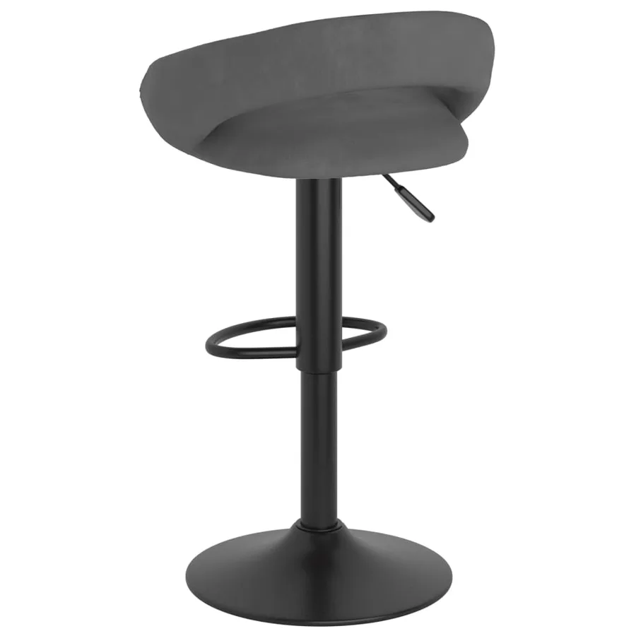 Tabourets de bar lot de 2 gris foncé velours - 6