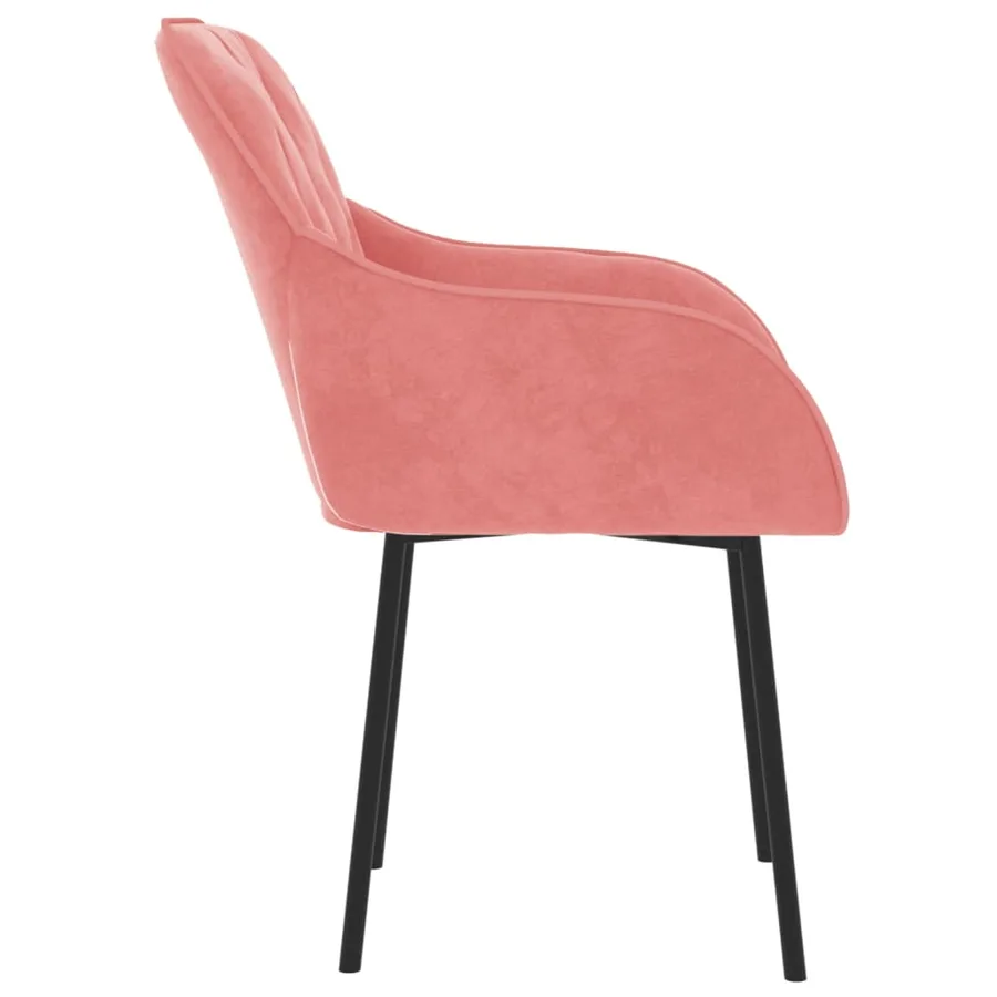 Chaises à manger lot de 2 Rose Velours - 5