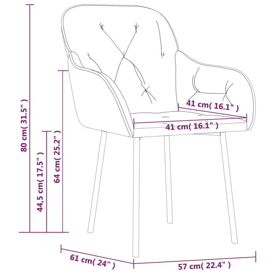 Chaises à manger lot de 2 Rose Velours - 9