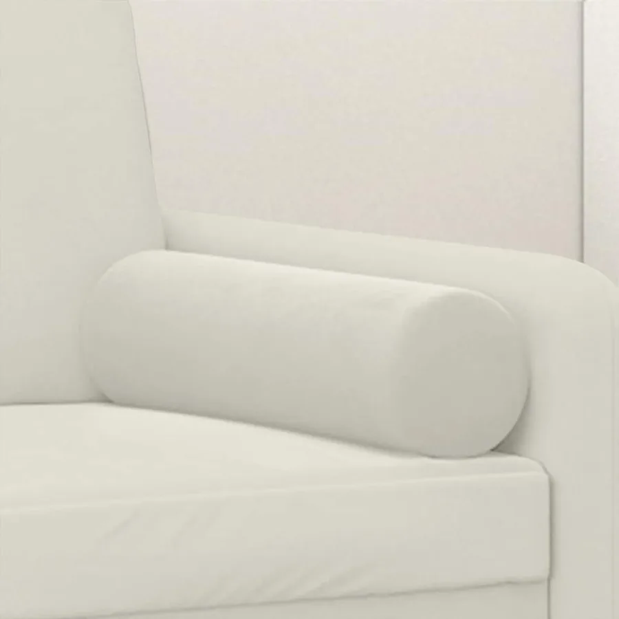 Coussins décoratifs lot de 2 Crème Ø15x50 cm Velours - 5