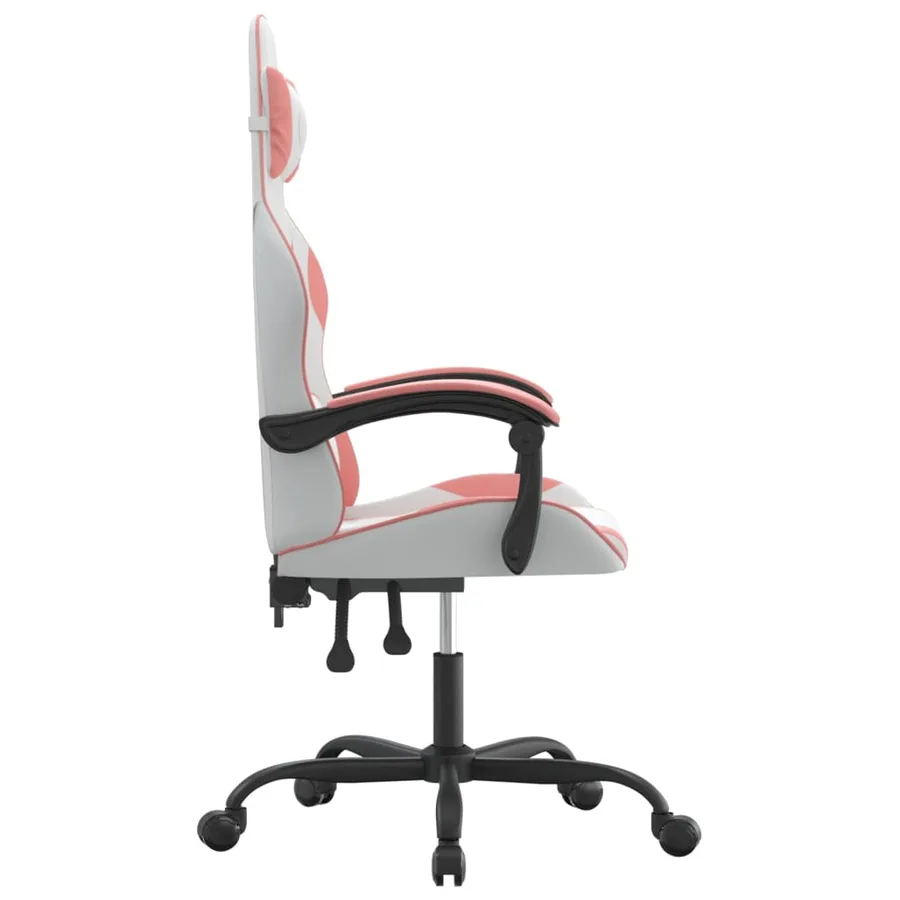 Chaise de jeu pivotante Blanc et rose Similicuir - 4
