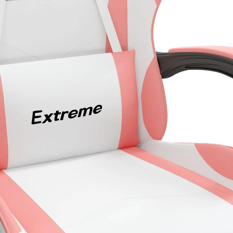 Chaise de jeu pivotante Blanc et rose Similicuir - 6