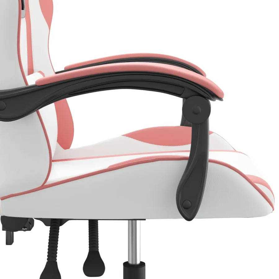 Chaise de jeu pivotante Blanc et rose Similicuir - 7