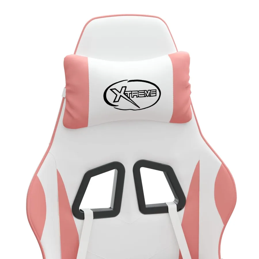 Chaise de jeu pivotante Blanc et rose Similicuir - 8
