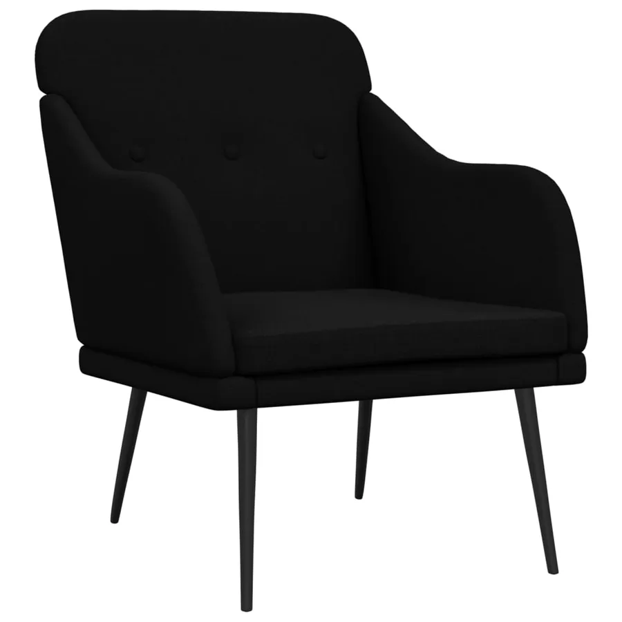 Fauteuil Noir 63x76x80 cm Tissu - 2