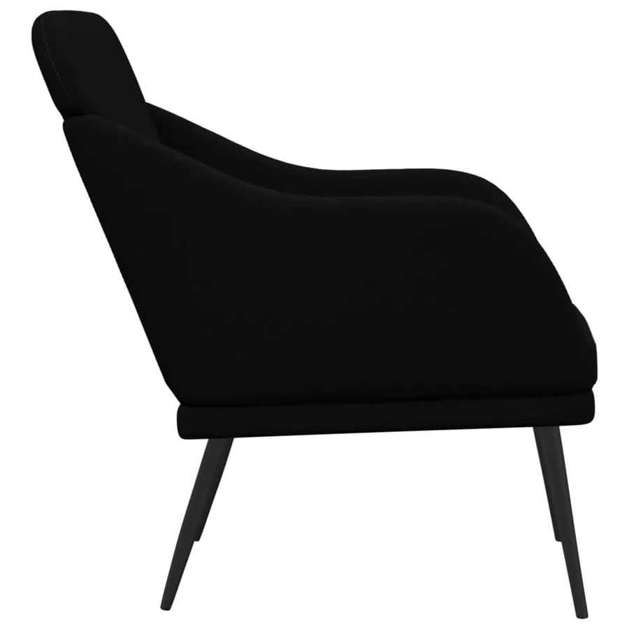 Fauteuil Noir 63x76x80 cm Tissu - 4
