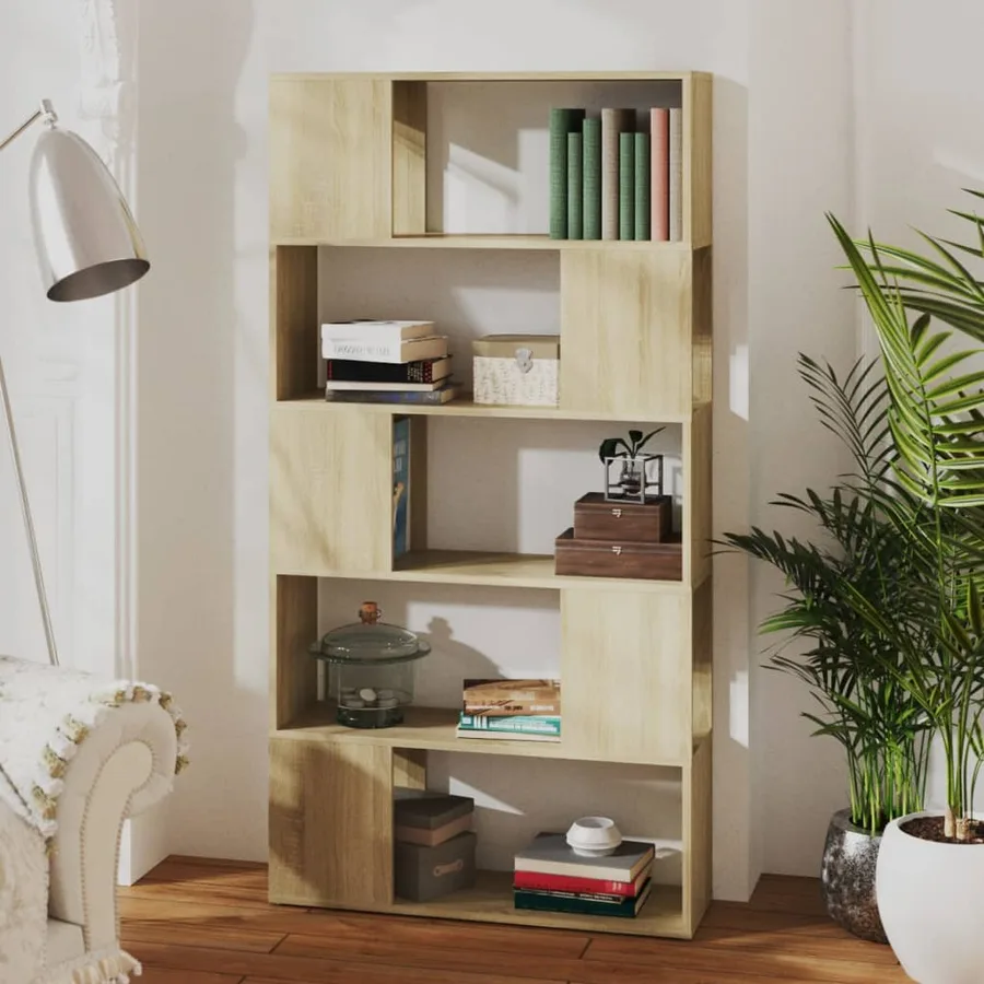 Bibliothèque de séparation Chêne sonoma 80x24x155 cm - 6