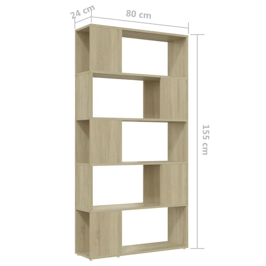 Bibliothèque de séparation Chêne sonoma 80x24x155 cm - 7