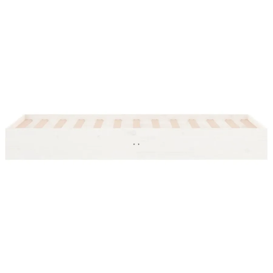 Cadre de lit sans matelas blanc bois massif 90x190 cm - 6