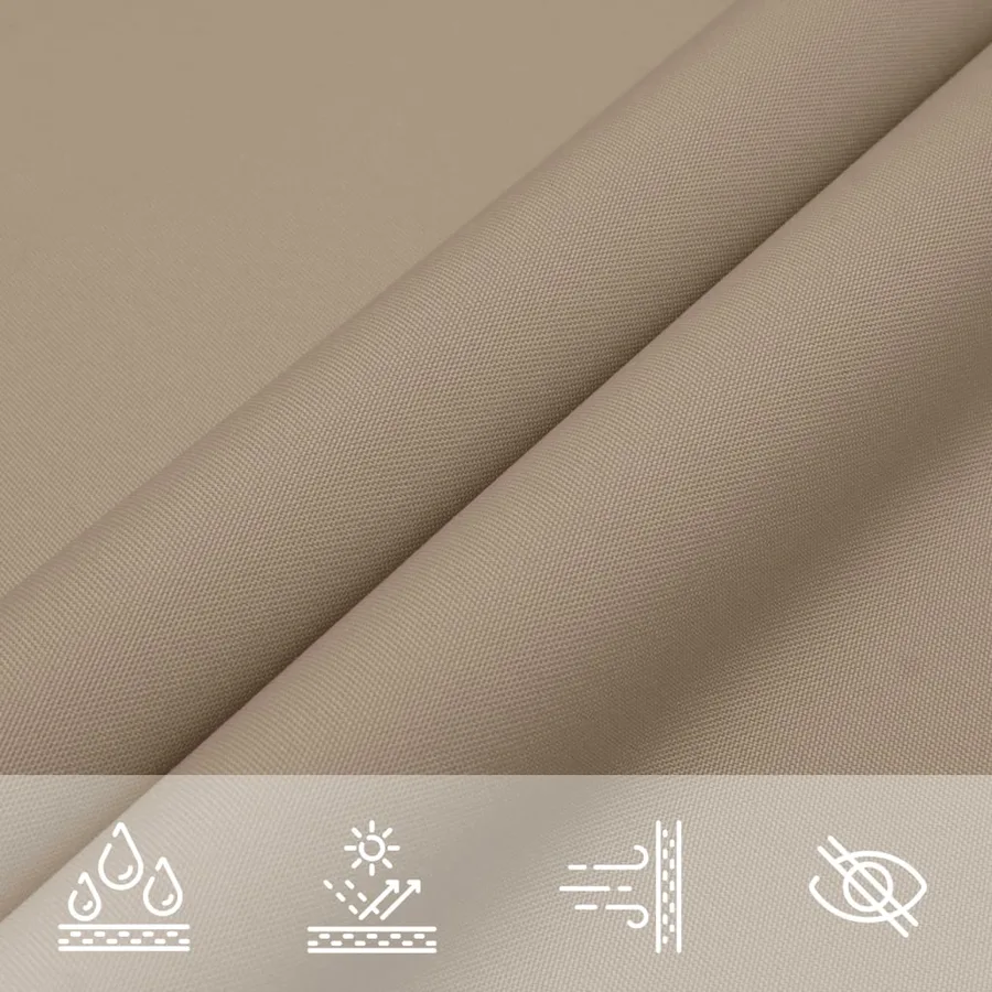 Voile de parasol tissu oxford triangulaire 5x5x5 m taupe - 8
