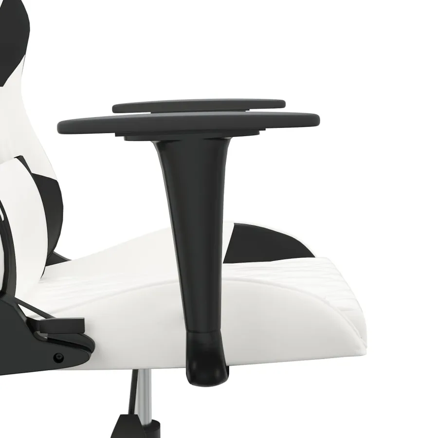 Chaise de jeu de massage Blanc et noir Similicuir - 9