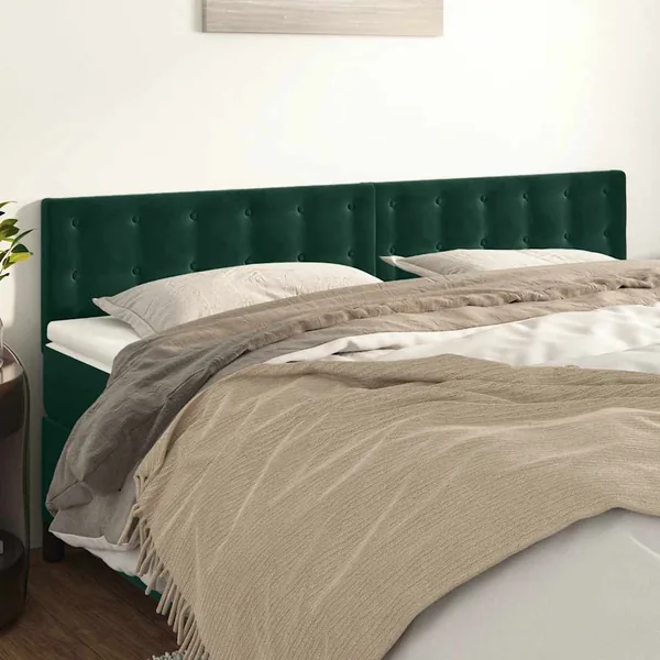 Têtes de lit Vert foncé 160x5x78/88 cm Velours