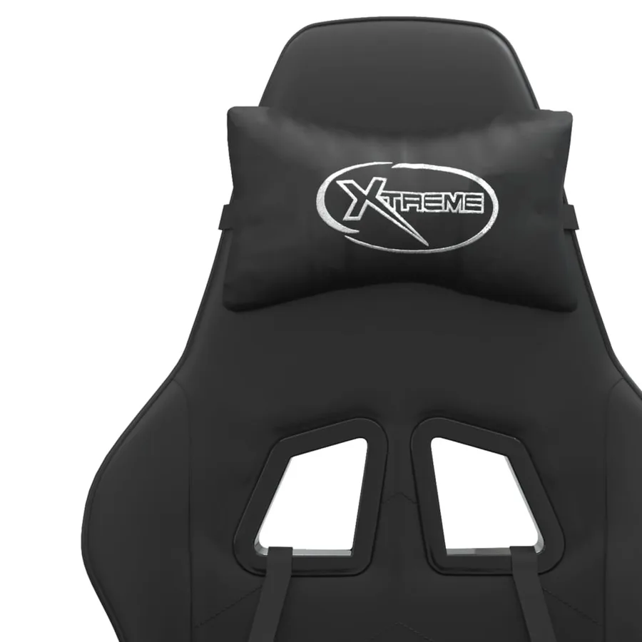 Chaise de jeu pivotante avec repose-pied Noir Similicuir - 10