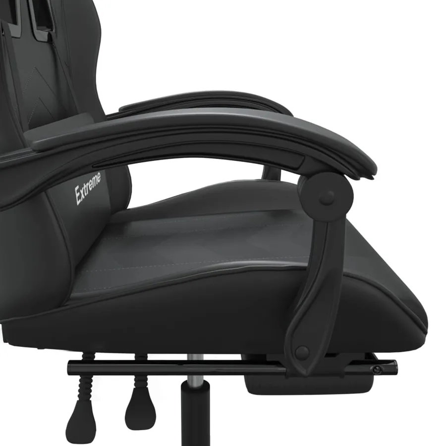 Chaise de jeu pivotante avec repose-pied Noir Similicuir - 7
