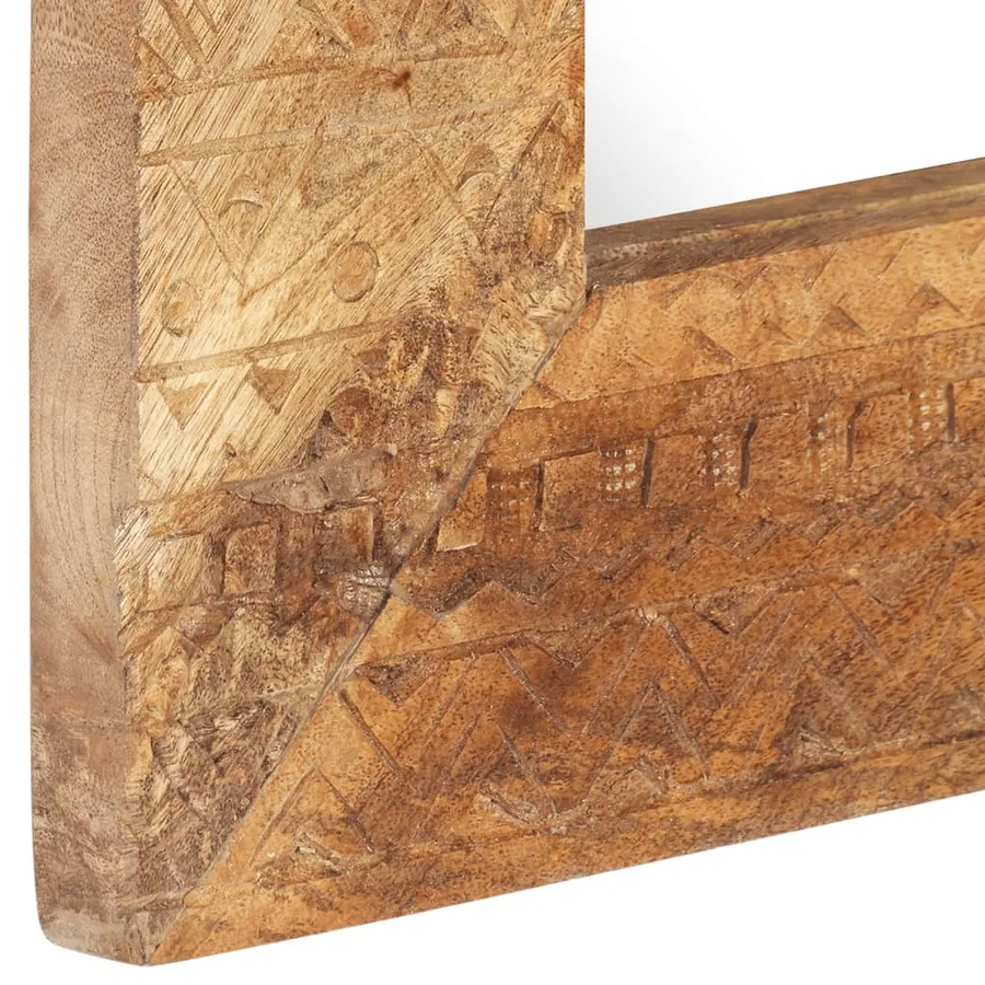 Miroir sculpté à la main 110x50x2,5 cm bois de manguier solide - 4