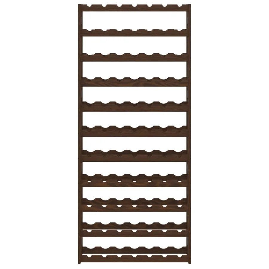 Casier à bouteilles pour 77 bouteilles marron bois pin solide - 3