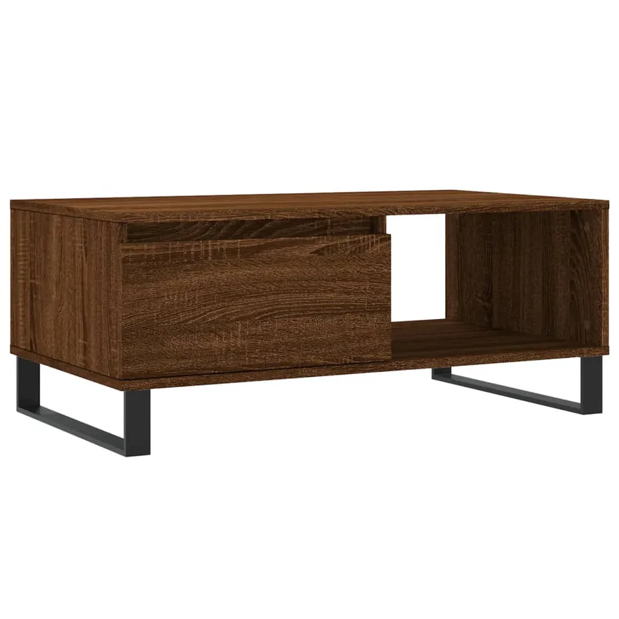 Table basse Chêne marron 90x50x36,5 cm Bois d'ingénierie - 2