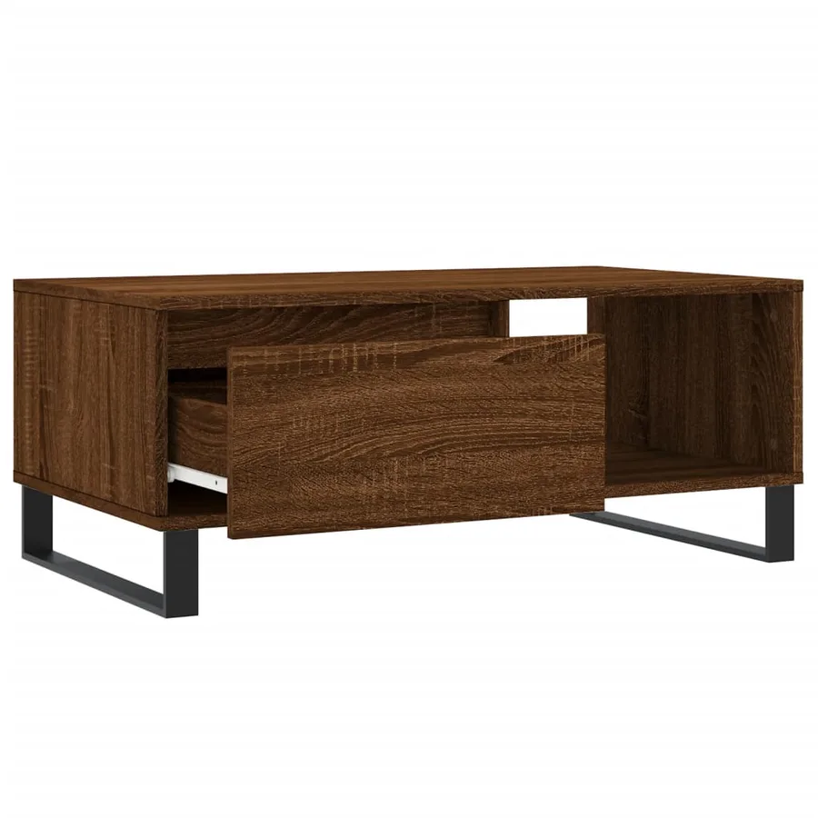 Table basse Chêne marron 90x50x36,5 cm Bois d'ingénierie - 6