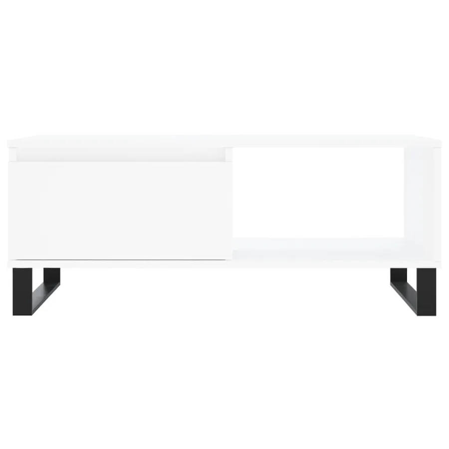 Table basse Blanc 90x50x36,5 cm Bois d'ingénierie - 5