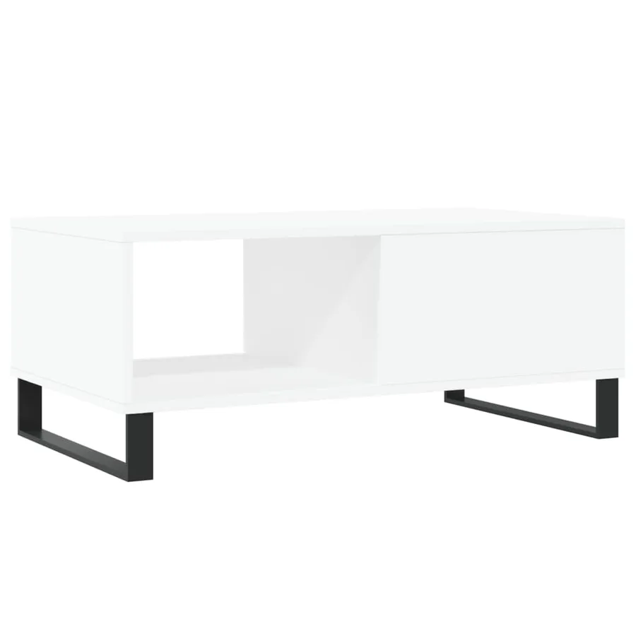 Table basse Blanc 90x50x36,5 cm Bois d'ingénierie - 8