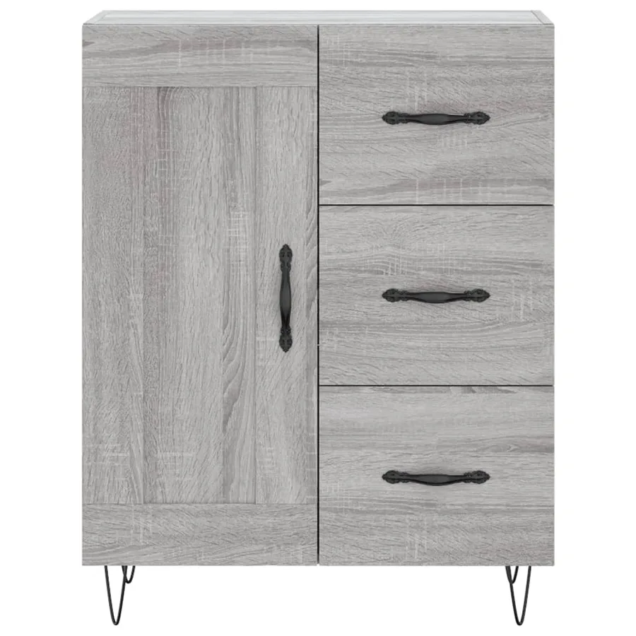 Buffet haut Sonoma gris 69,5x34x180 cm Bois d'ingénierie - 8