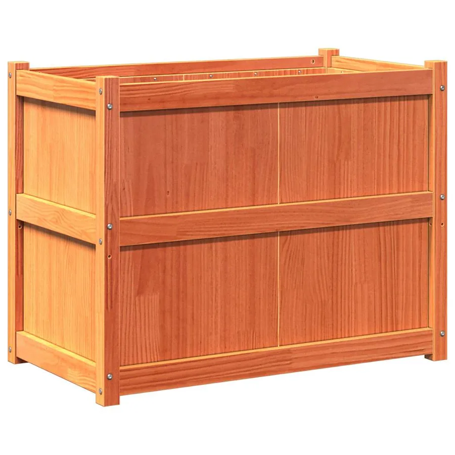Jardinière cire marron 90x50x70 cm bois de pin massif - 2