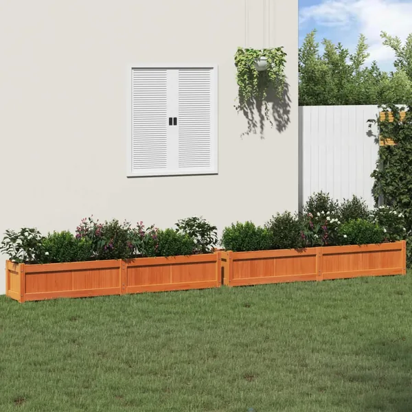 Jardinières 2 pcs cire marron bois de pin massif