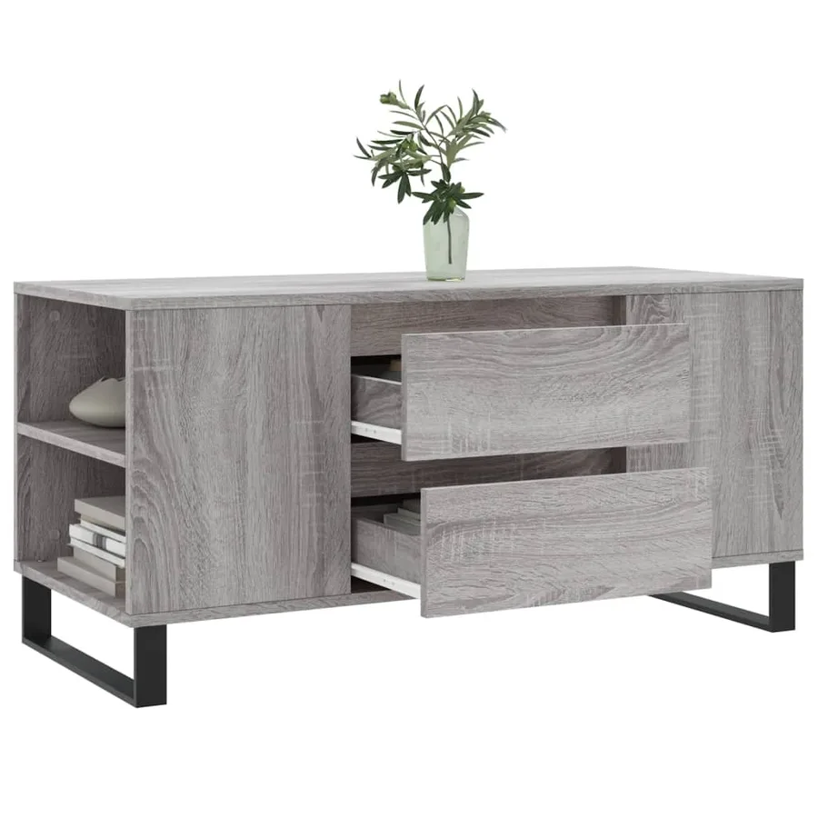 Table basse sonoma gris 102x44,5x50 cm bois d'ingénierie - 4