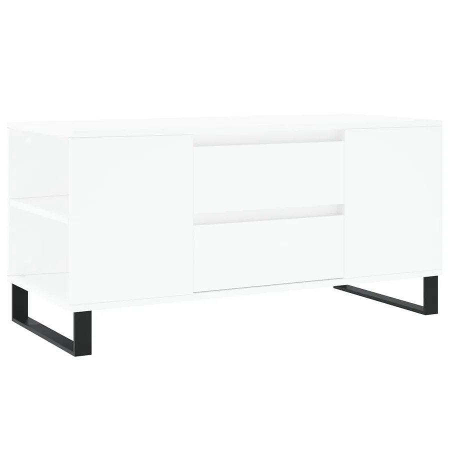Table basse blanc 102x44,5x50 cm bois d'ingénierie - 2