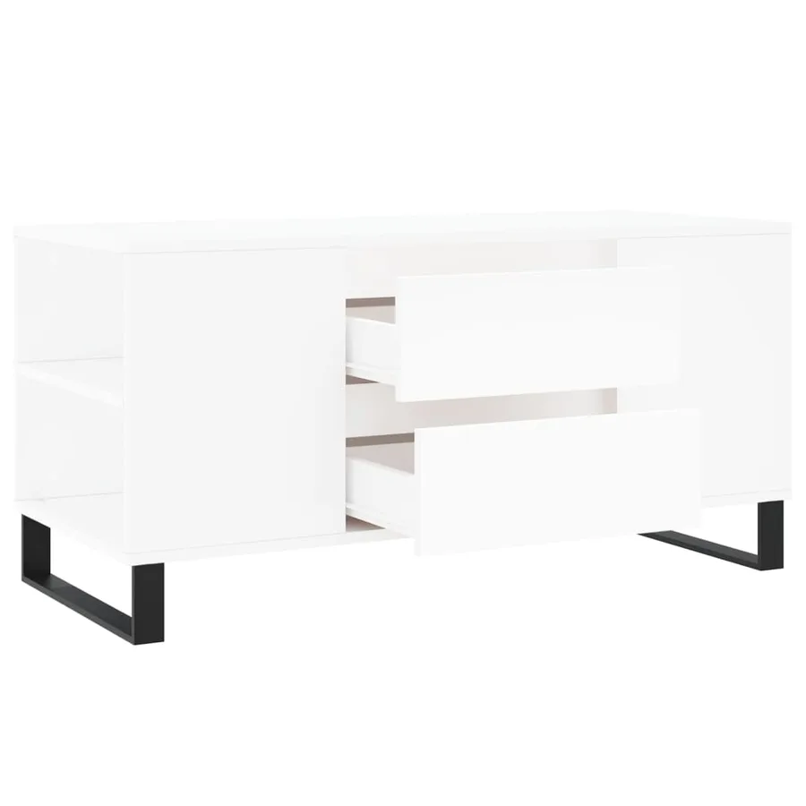 Table basse blanc 102x44,5x50 cm bois d'ingénierie - 6