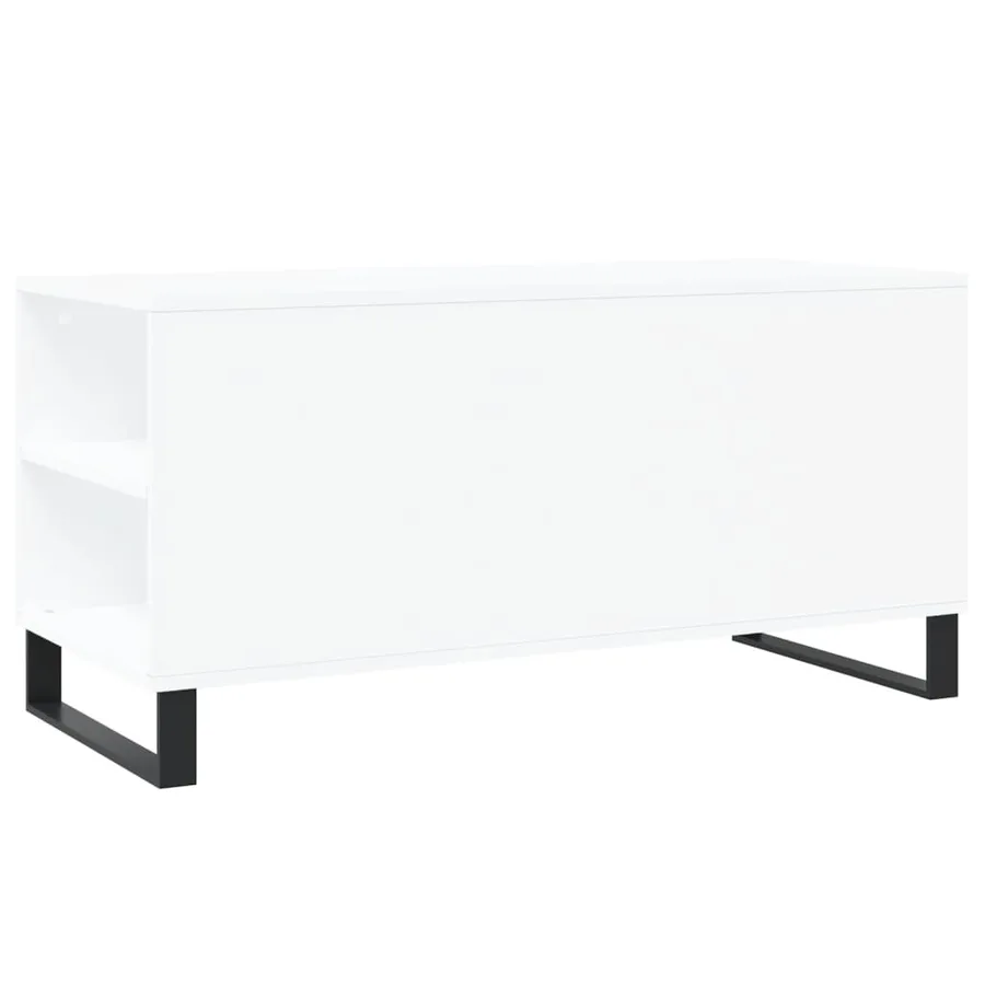 Table basse blanc 102x44,5x50 cm bois d'ingénierie - 8