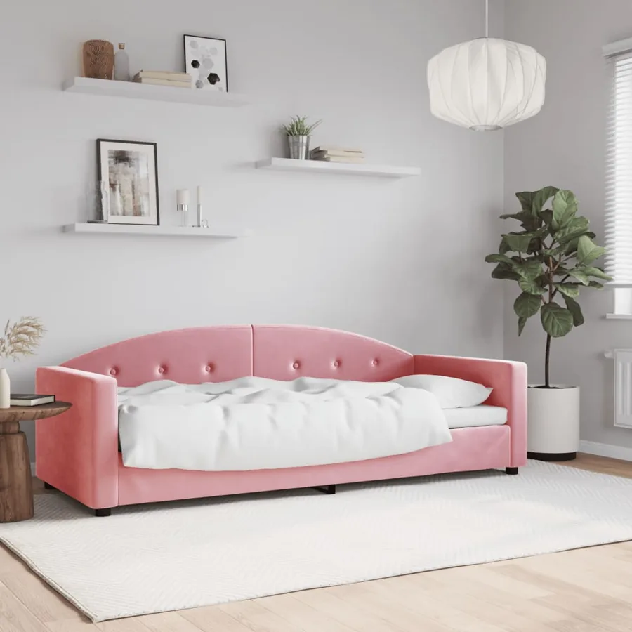 Lit de repos sans matelas rose 80x200 cm velours