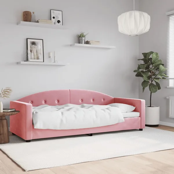 Lit de repos sans matelas rose 80x200 cm velours